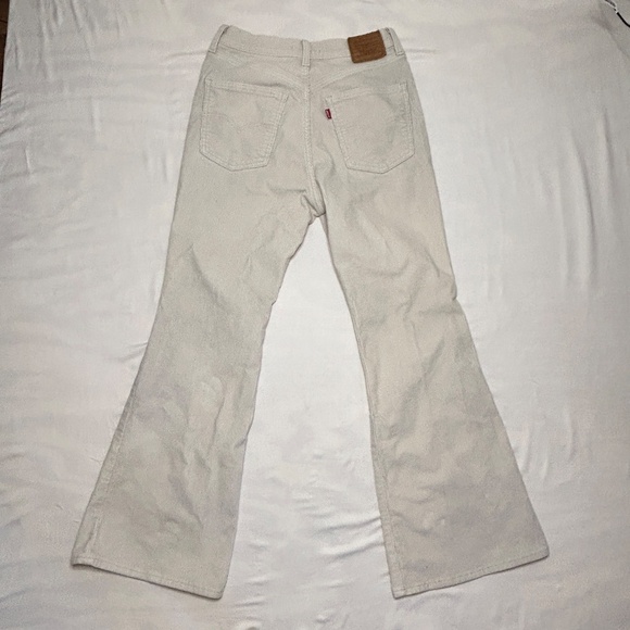 Levi’s Premium 70s High Flare Corduroy Pants Women’s 28 Ivory Cream High Waisted - Picture 2 of 14
